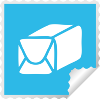 square peeling sticker cartoon of a paper parcel png