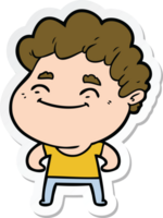 sticker of a cartoon friendly man png