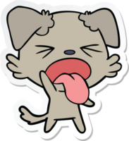 sticker of a cartoon disgusted dog png