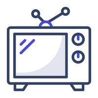 A outline design, icon of vintage tv vector