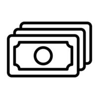 A linear design, icon of bank note vector