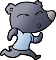 cartoon jogging bear png