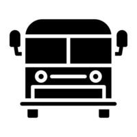 School bus icon in solid design vector