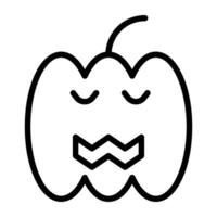 Víspera de Todos los Santos calabaza, lineal diseño vector