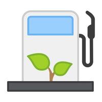 un plano diseño, icono de eco gasolina bomba vector