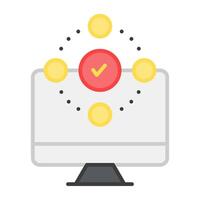 un moderno estilo icono de verificado red vector