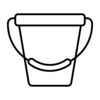 A plastic pail icon in linear design vector