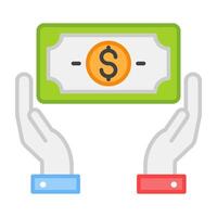 A flat design, icon of money care vector