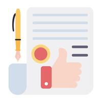 An icon design of contract, editable vector