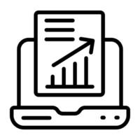 Bar chart with arrow depicting growth chart icon vector