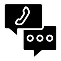 Receiver with chat bubbles, telecommunication icon vector