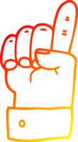 warm helling lijn tekening van een tekenfilm richten hand- png