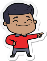 sticker of a happy cartoon man png