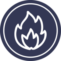 simple flame circular icon symbol png