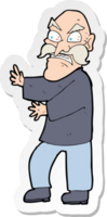 sticker of a cartoon angry old man png