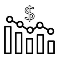 Linear design, icon of financial chart vector