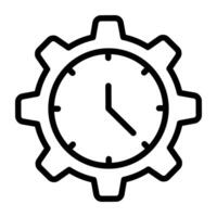 un contorno diseño, icono de hora administración vector