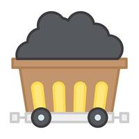 A flat design, icon of coal mining vector