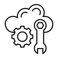 A flat design, icon of cloud setting vector