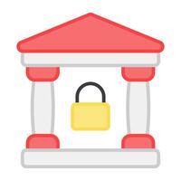 A flat design, icon of bank security vector