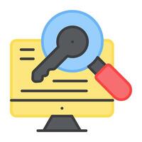 A flat design, icon of search keyword vector