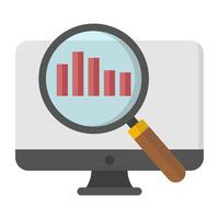 Online data analysis icon in modern style vector