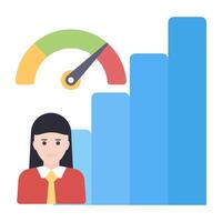 Editable flat design of bar chart icon vector