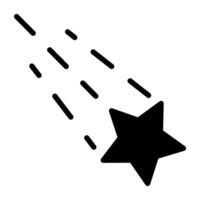 Falling star icon in solid vector design