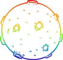 regenboog helling lijn tekening van een tekenfilm maan png