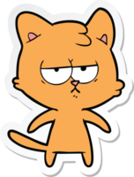 sticker of a bored cartoon cat png