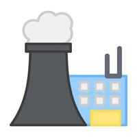 A flat design, icon of power plant vector