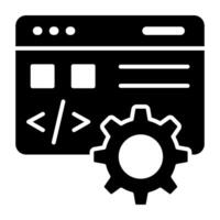 A glyph design, icon of web development vector