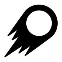 A glyph design, icon of meteor vector