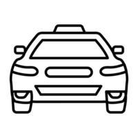 Icon of taxi, linear design of street car vector