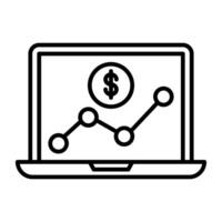 A linear design, icon of financial chart vector