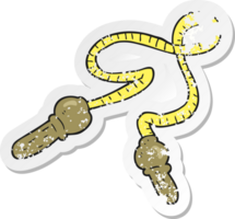 pegatina retro angustiada de una cuerda de saltar de dibujos animados png