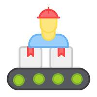 A flat design, icon of conveyor manager vector