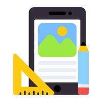 A flat design, icon of mobile designing vector