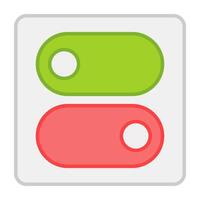 A flat design, icon of toggle button vector