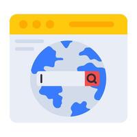 A flat design, icon of web browser vector