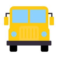 Bus vector icon in flat trendy design