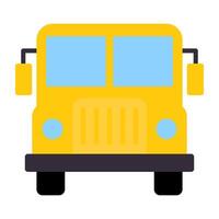 Bus vector icon in flat trendy design