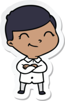 sticker of a cartoon boy smiling png