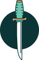 iconic tattoo style image of a dagger png