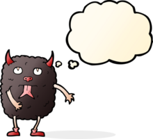 funny cartoon monster with thought bubble png