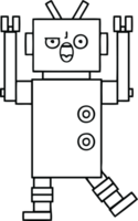 lijn tekening tekenfilm van een boos robot png