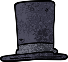 grunge texturerad illustration tecknad serie topp hatt png