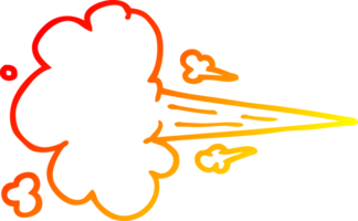warm gradient line drawing of a cartoon whooshing cloud png