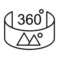 A flat design icon of 360 degree photo vector