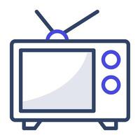 A outline design, icon of vintage tv vector